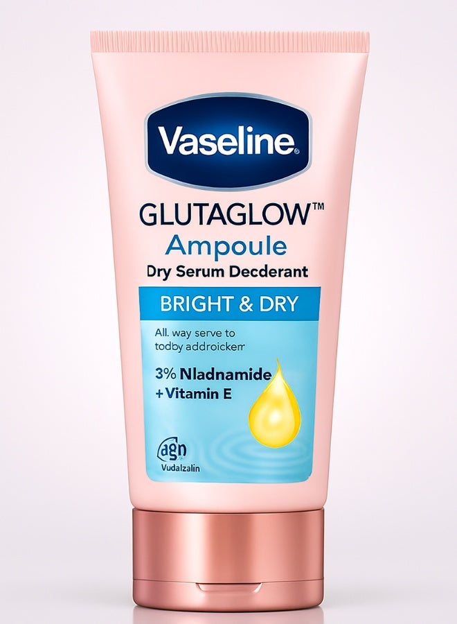 Vaseline Underarms Bright And Dry Serum Glutaglow Deodorant Collagen For White And Smooth Skin 45 ML Whitening Roll On Brightening Moisturizing Long Lasting Odor Protection