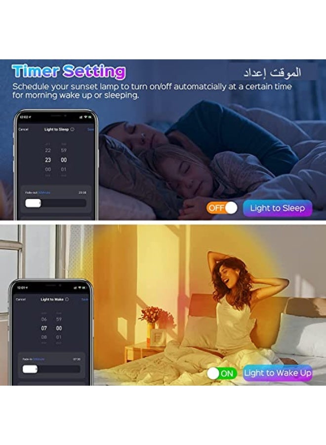 Redare Smart Sunset Lamp,Sunset Lamp projector 360 Degree Rotation,APP and Remote Control Multicolor Changing LED Sunset Lights,Upgraded Sunlight Lamp Synchronized with Music, Holidays Gift for Women - Image 5