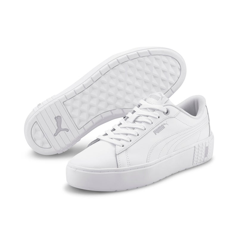 PUMA Smash Platform v2 L Womens White Trainers - Image 3