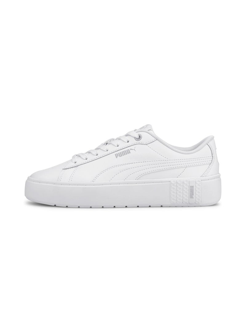 PUMA Smash Platform v2 L Womens White Trainers - Image 1
