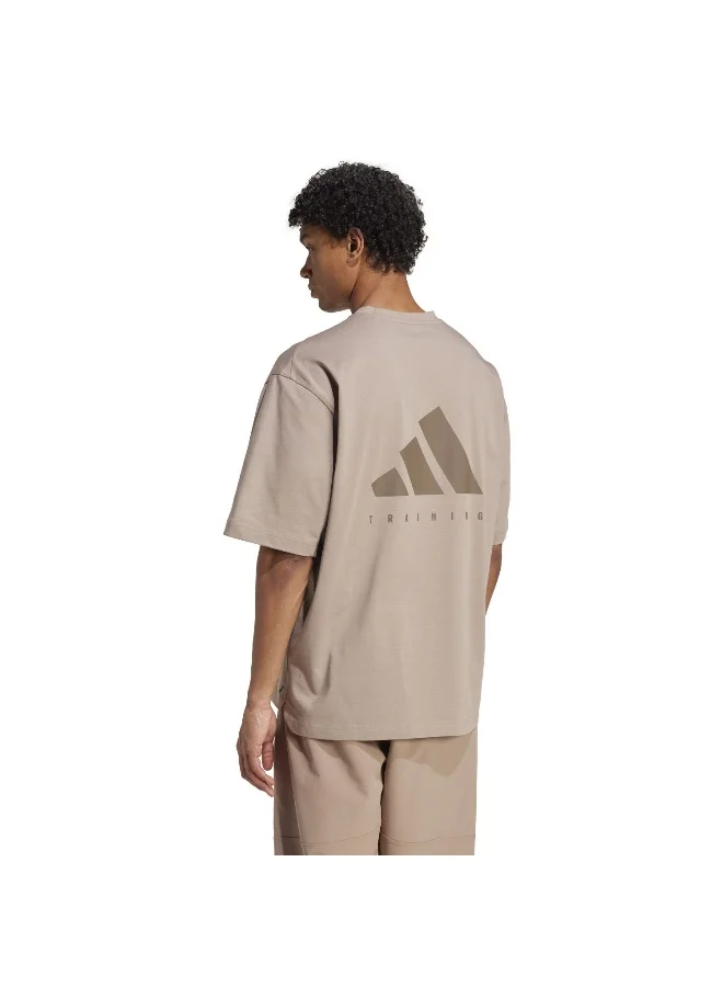 Adidas Oversize Tee Brown Training T-Shirts For Men XS