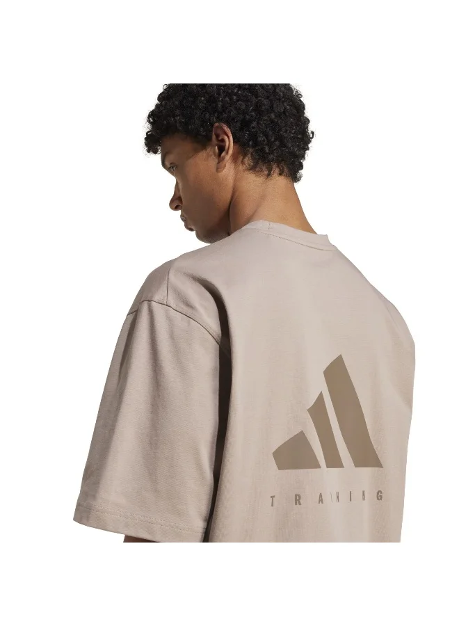 Adidas Oversize Tee Brown Training T-Shirts For Men XS