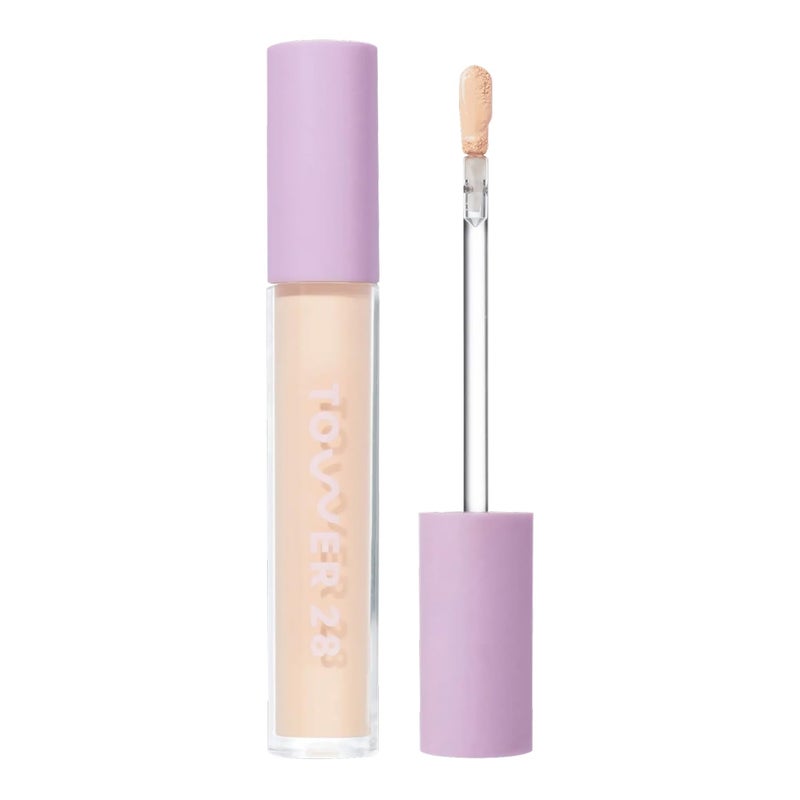 Tower 28 Swipe Serum Concealer - Hydrating Medium-Full Coverage Concealer + Under Eye Brightener - Skin Care Infused Makeup with Hyaluronic Acid + Soothing Centella - 3.0 Light/Warm Peach (0.22 oz) - Image 1