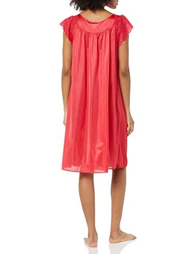 Shadowline Women’s Short Lace Cap Sleeve Nightgown - 40” Length Gown - Image 2