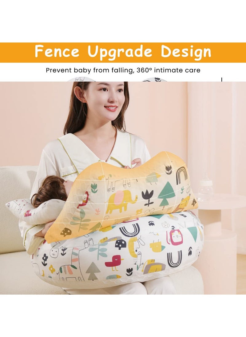 XiuWoo Baby Feeding Pillow for Breastfeeding, Nursing Pillow with Infant Support Cushion, Multi-Purpose Nursing Pad with Removable Neck Belt for Mom Baby Skin Friendly Breathable Fabric  - Image 5