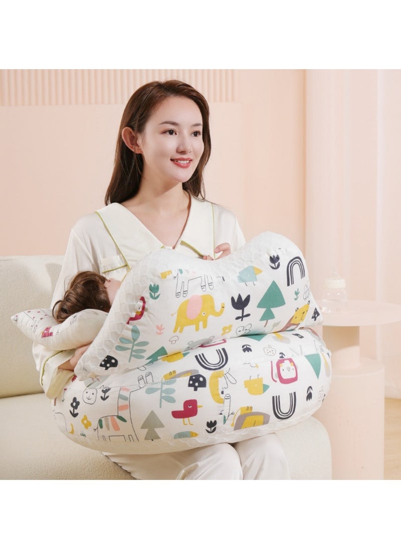 XiuWoo Baby Feeding Pillow for Breastfeeding, Nursing Pillow with Infant Support Cushion, Multi-Purpose Nursing Pad with Removable Neck Belt for Mom Baby Skin Friendly Breathable Fabric  - Image 2