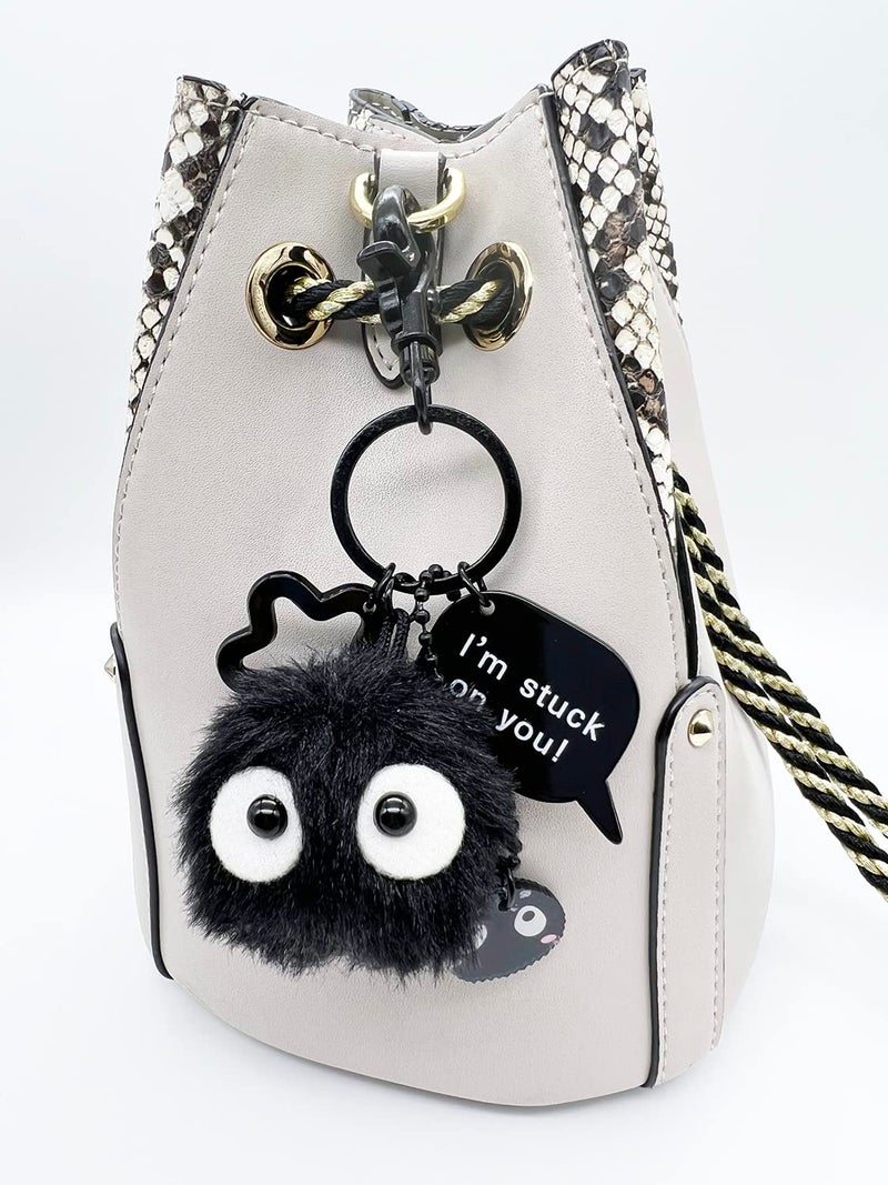 YJacuing Dust Bunny Soot Sprite Plush Keychain (Style A) - Image 4
