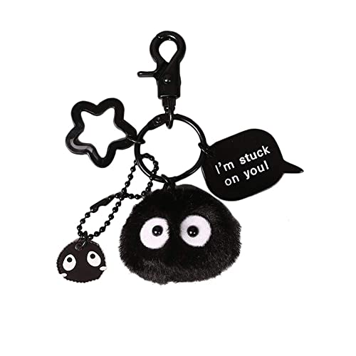 YJacuing Dust Bunny Soot Sprite Plush Keychain (Style A) - Image 1