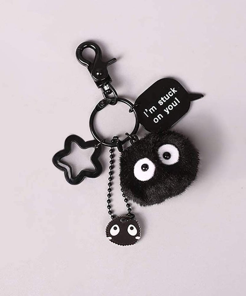 YJacuing Dust Bunny Soot Sprite Plush Keychain (Style A) - Image 2