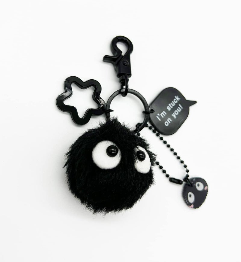 YJacuing Dust Bunny Soot Sprite Plush Keychain (Style A) - Image 3