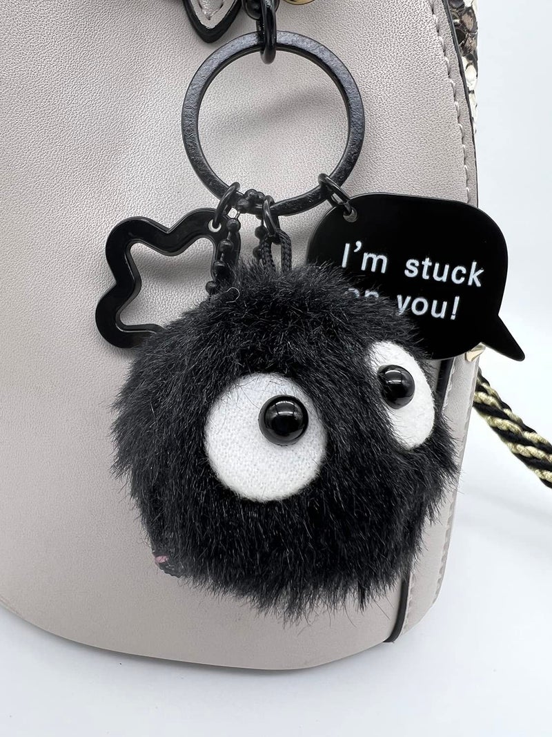 YJacuing Dust Bunny Soot Sprite Plush Keychain (Style A) - Image 5