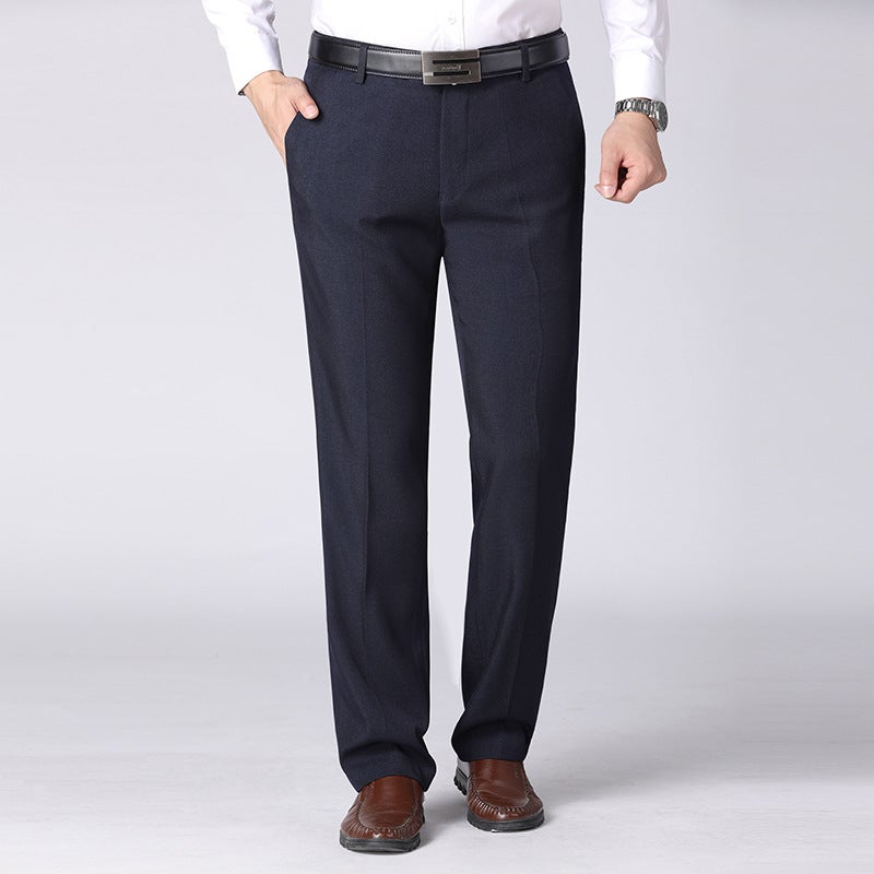 Four Seasons Business Casual Men'S Trousers Thick Middle-Aged And Elderly Men'S Trousers Large Size Formal High-Waisted Suit Trousers High-Waisted Slimming - Image 3