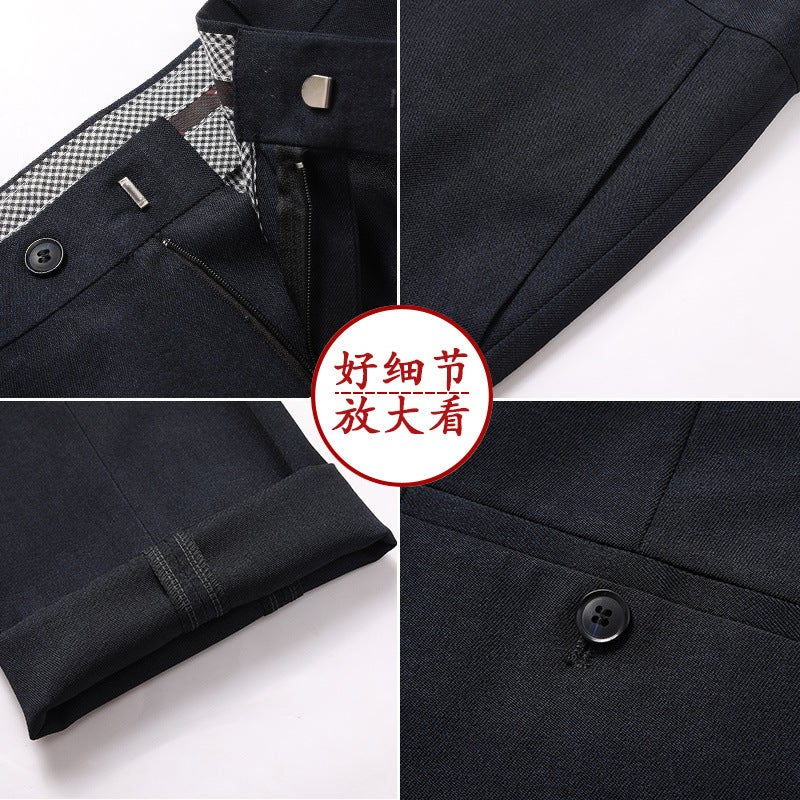 Four Seasons Business Casual Men'S Trousers Thick Middle-Aged And Elderly Men'S Trousers Large Size Formal High-Waisted Suit Trousers High-Waisted Slimming - Image 5