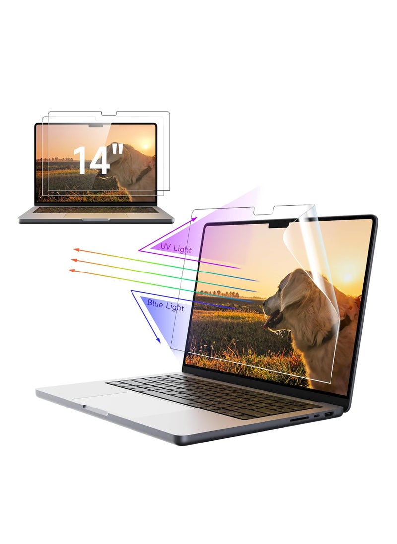 Generic Screen Protector for 2021-2024 MacBook Pro 14 with M4 M3 M2 M1 Max/Pro Chip A3112/A3185/A3401/A2918/A2992/A2442/A2779, Anti Blue Light with Touch ID Anti Scratch & Protect Eyes  - Image 2
