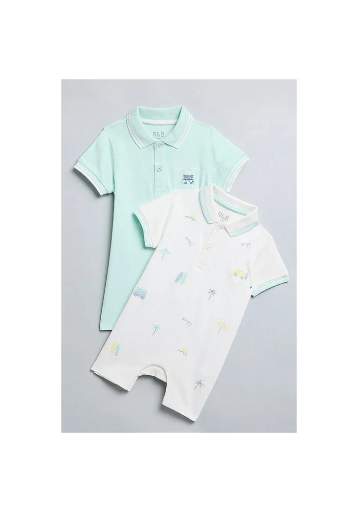 R&b 2 Pack Printed Rompers