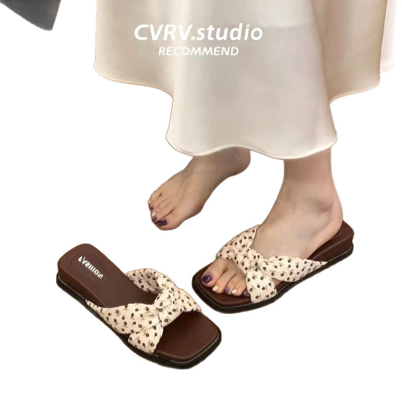 Women's Floral Thick Sole Espadrille Slippers - Image 1