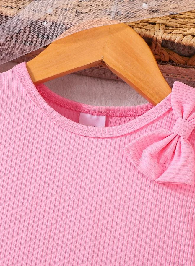 Take Two  Girls Pink Frill Sleeve Top And Floral Print Shorts Set for Women | Best Price UAE