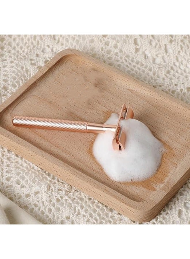 NKX Stainless Steel Double Edge Shaving Safety Razor Men or Women (Rose Gold） - Image 2