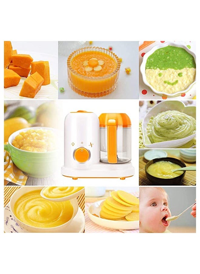 Gonice - Food Steamer Blender With BPA Lead, Phthalate-Free, And Shatterproof - White And Orange - Image 1