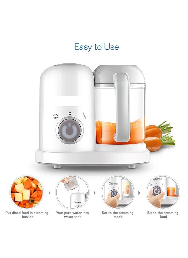 Gonice - Food Steamer Blender With BPA Lead, Phthalate-Free, And Shatterproof - White And Orange - Image 1