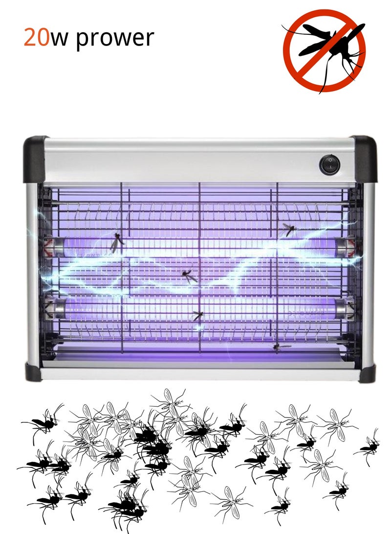 ماساجا صاعق حشرات كهربائي بقوة 20 وات، مضرب بعوض، قاتل حشرات مع مصيدة حشرات LED، عديم الرائحة، آمن وصحي للمنازل والمكاتب والفنادق - Image 1
