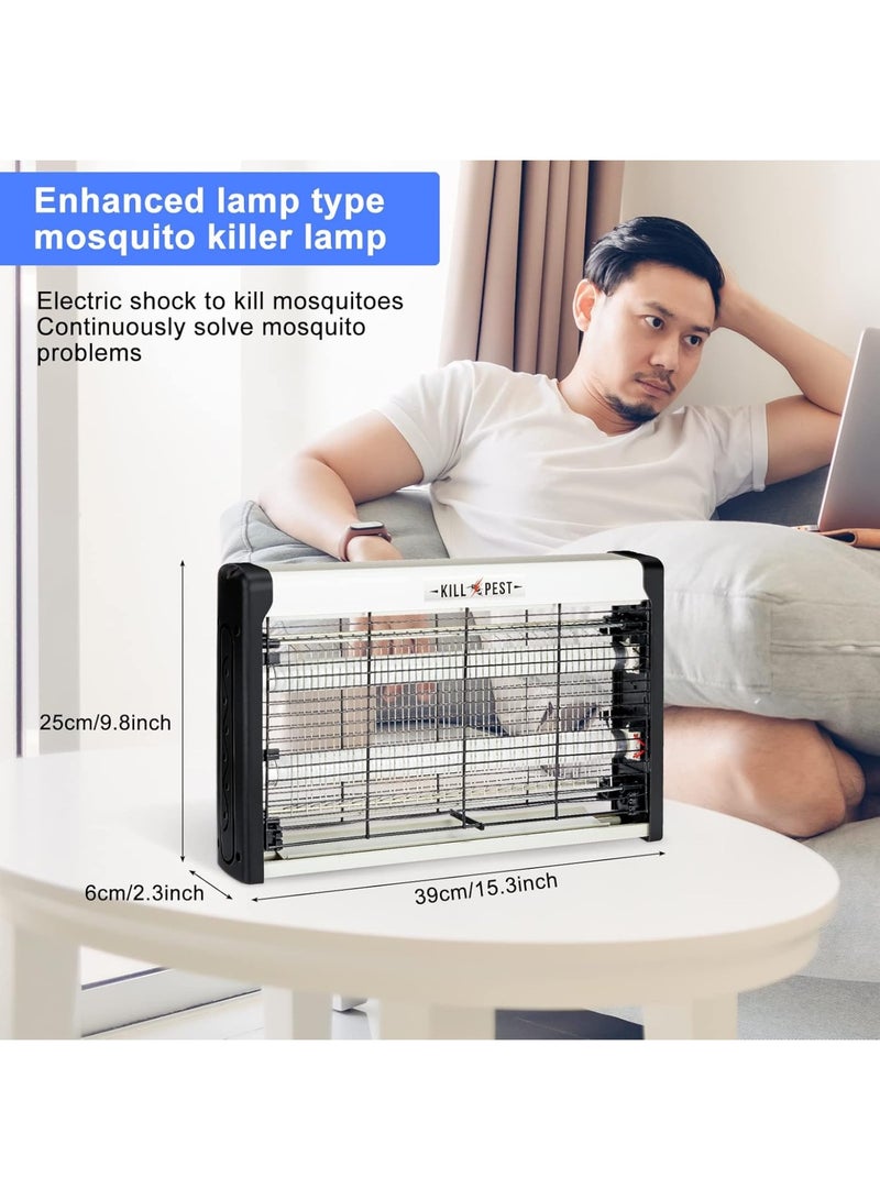 ماساجا صاعق حشرات كهربائي بقوة 20 وات، مضرب بعوض، قاتل حشرات مع مصيدة حشرات LED، عديم الرائحة، آمن وصحي للمنازل والمكاتب والفنادق - Image 3