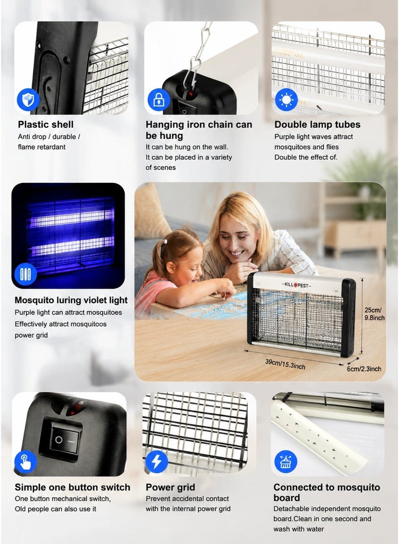 MASINGAA 20W Electric Bug Zapper, Mosquito Swatter, Insect Killer with LED Insect Trap, Odorless, Safe and Hygienic for Homes, Offices, and Hotels - Image 4