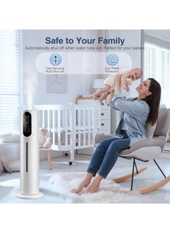 VUCATIN Large Humidifiers for Bedroom 7.5L Ultrasonic Cool Mist Humidifier with Remote Control 3 Speed Top Fill Cool Mist Humidifier for Bedrooms Offices Plants Babies (A)  - Image 3