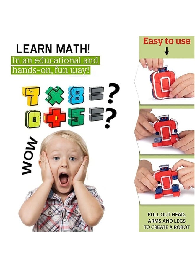 Liberty imports Liberty Imports 15 PCS Number Robots Transforming Toys Set - Math Counting Numerical Transform Robot Figures, Educational STEM Learning Bots for Kids  - Image 3