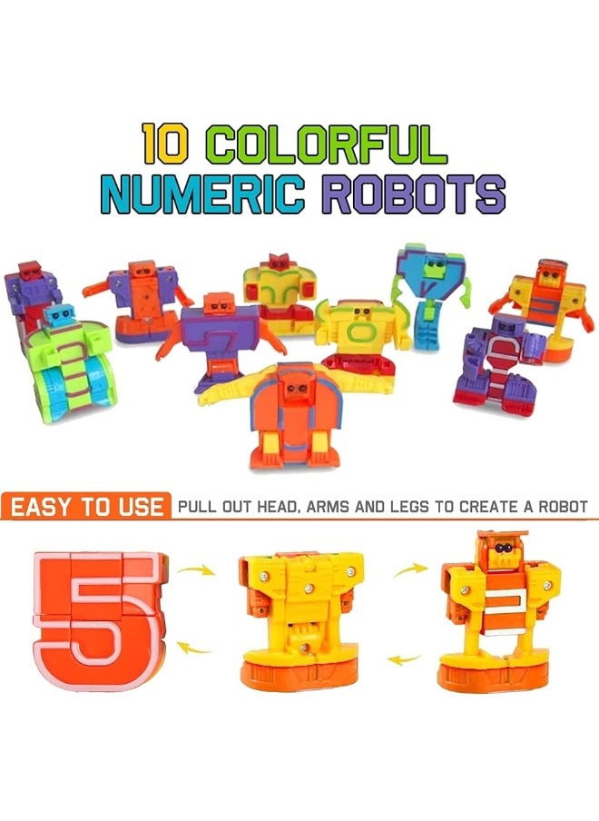 Liberty imports Liberty Imports 15 PCS Number Robots Transforming Toys Set - Math Counting Numerical Transform Robot Figures, Educational STEM Learning Bots for Kids  - Image 2