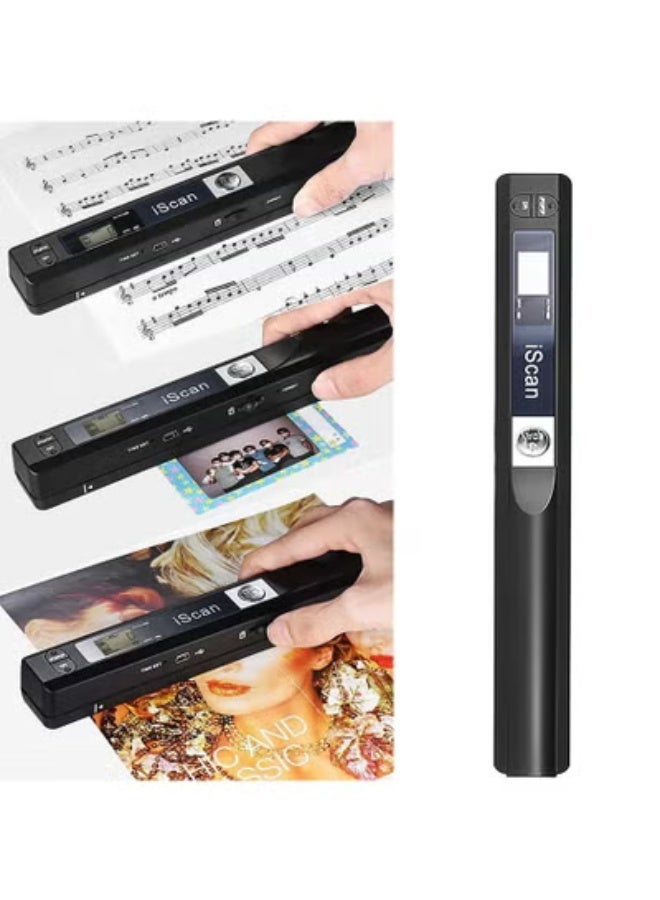 آيسكان ماسح ضوئي محمول يدوي للوثائق بحجم A4 بدقة 900DPI ومنفذ USB 2.0 – ماسح صور عالي الدقة للاستخدام في المكتب أو المدرسة أو أثناء السفر - Image 1