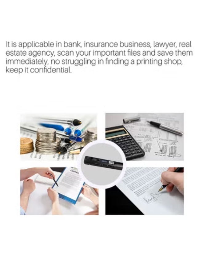 آيسكان ماسح ضوئي محمول يدوي للوثائق بحجم A4 بدقة 900DPI ومنفذ USB 2.0 – ماسح صور عالي الدقة للاستخدام في المكتب أو المدرسة أو أثناء السفر - Image 3