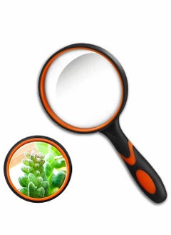 KASTWAVE Magnifying Glass, Handheld Reading Magnifier 10X with Non-Slip Soft Rubber Handle  - Image 1
