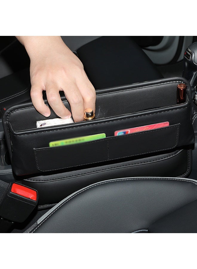 Car Seat Gap Filler Organizer Premium Leather Car Seat Gap Filler Organizer for Car Front Seat Auto Console Side Storage Box - Image 5