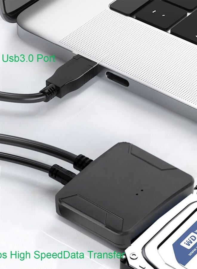 FRIGRAF 2IN1 SATA to USB 3.0 Adapter with Power Supply, Hard Drive Adapter for 3.5"& 2.5 inch SSD/HDD- External Hard Drive Converter,Sata Cable to USB C /A, Support Seagate Wd Hitachi Toshiba Samsung - Image 5