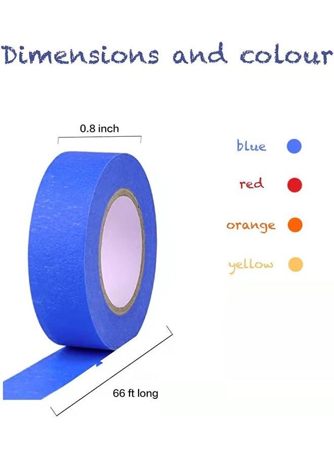 Masking Tape Colorful Tape 4 Rolls Colored Tape Writable Easy Tear Masking Tape Set for Crafts Labeling DIY Decorative Classification - Image 2