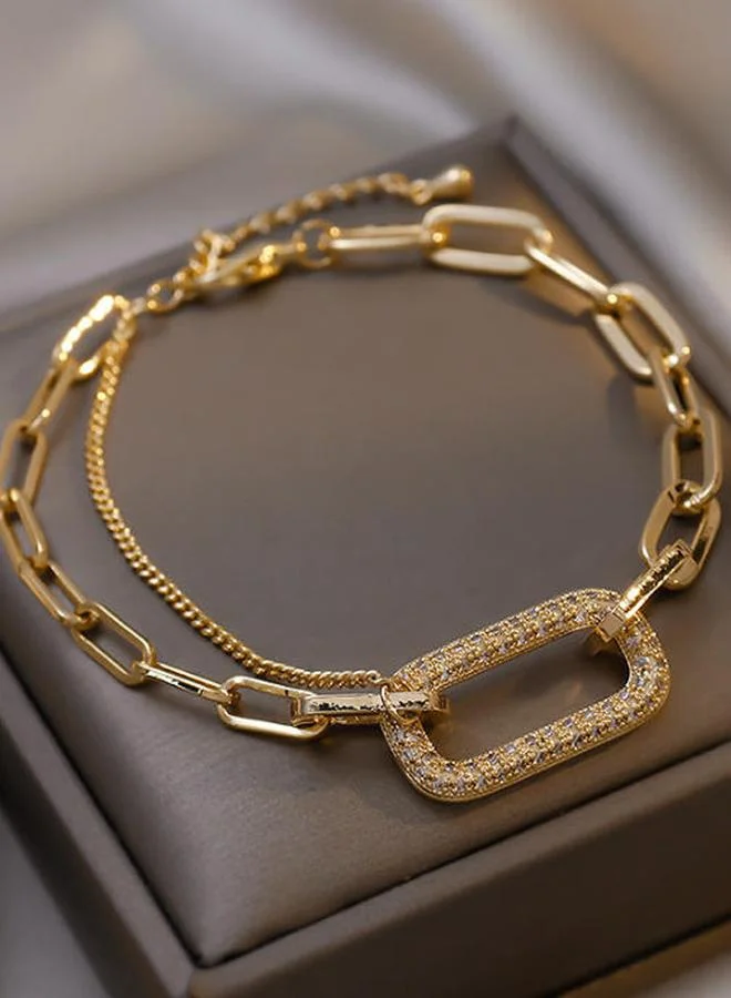 Take Two  Gold Embellished Link Bracelet for Women | Best Price UAE