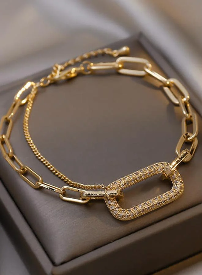 Take Two  Gold Embellished Link Bracelet for Women | Best Price UAE