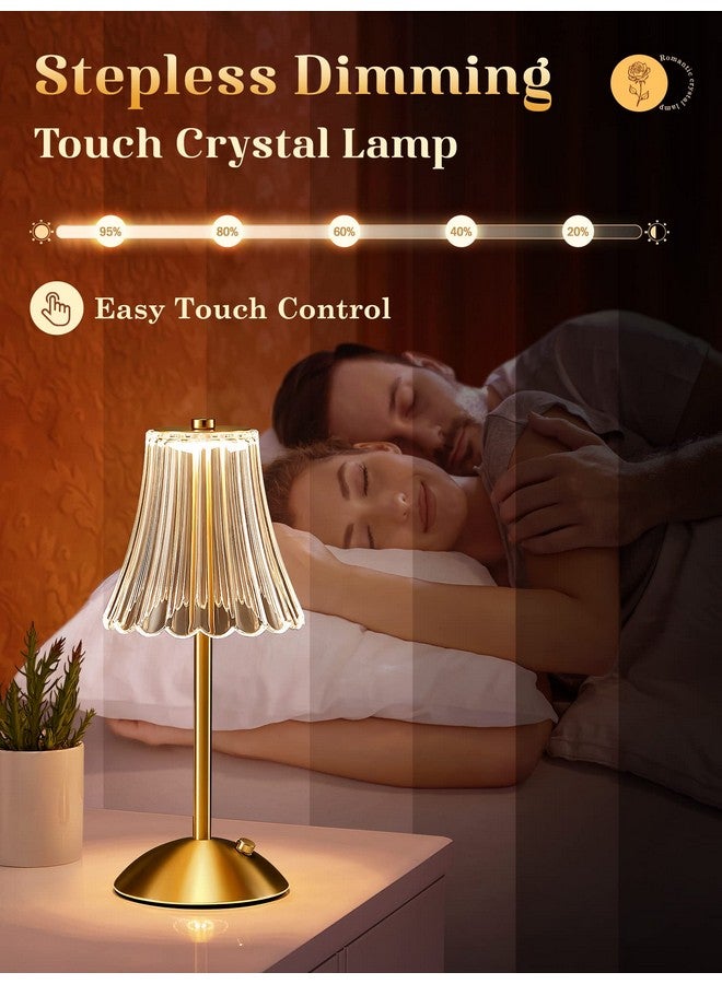 One Fire Table Lamps Set of 2, 3 Colors Bedside Lamps Set of 2, Dimmable Bedroom Lamps Set of 2, Rechargeable Nightstand Lamps Set of 2, Gold Lamps Set of 2 Lamps for Bedroom Living Room Bathroom Hotel Bar - Image 3