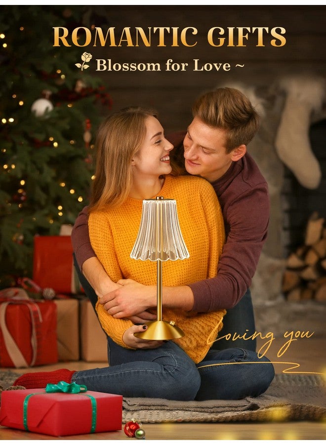 One Fire Table Lamps Set of 2, 3 Colors Bedside Lamps Set of 2, Dimmable Bedroom Lamps Set of 2, Rechargeable Nightstand Lamps Set of 2, Gold Lamps Set of 2 Lamps for Bedroom Living Room Bathroom Hotel Bar - Image 4