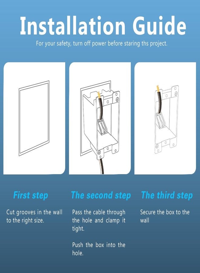 XGGYA Old Work Box,Plastic Junction for Switches,PVC Electrical 14 cuin Outlet Box,Old Work Box 1 Gang Deep,ETL Listed for Home Improvement,AWG Standard,Fire Rated for Two Hours(1 Pack) - Image 3