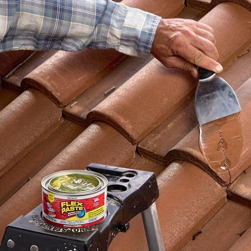 Flex Paste, Waterproof Paintable Putty, Spackle Sealant, Fill Gaps Cracks Holes - Block Out Water and Air - UV Resistant - Walls, Drywall, EPDM, Concrete, Roof, RV Repairs, Clear, Half-Quart - Image 3