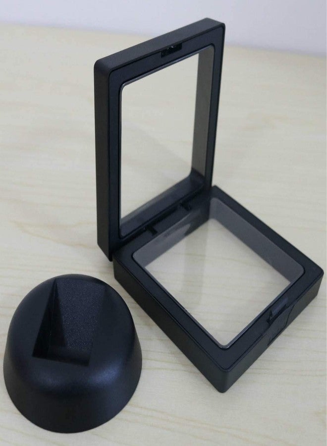 HillSpring Set of 10 Challenge Coin Display Frame, 3D Floating Case with Stand, Medallion Medal Specimen Military Coin Clear Box (Black) - Image 5