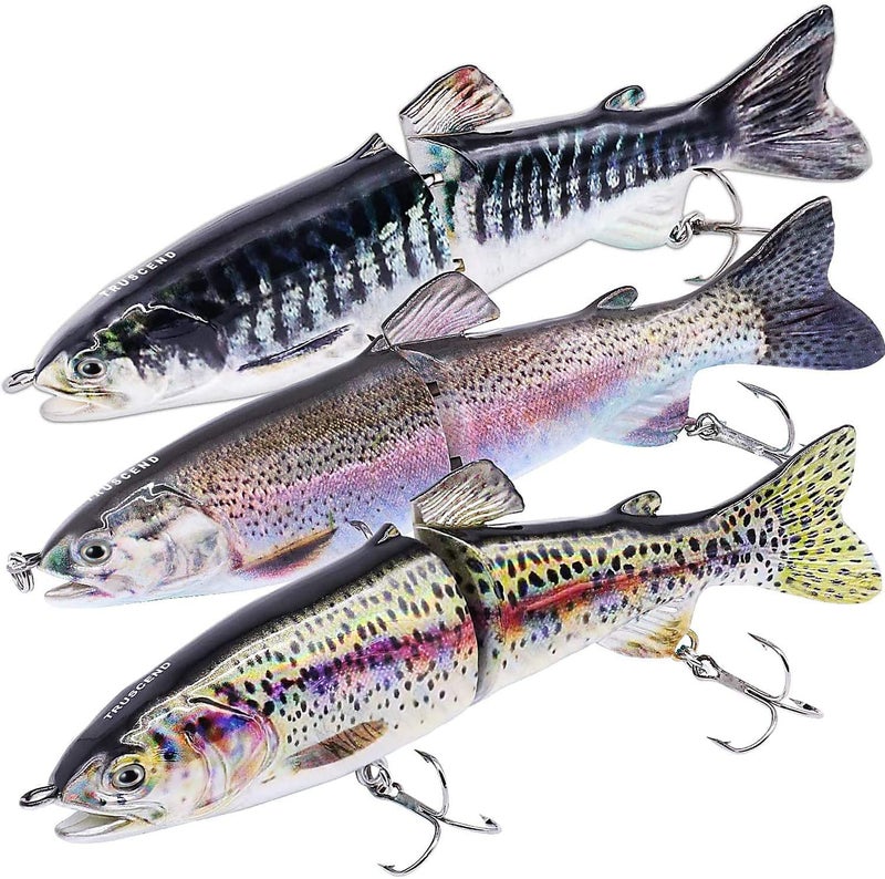 TRUSCEND Easy Catch Swimmax, Magic Noisy Turbulent Wiggling and Vibrating Actions for More Bites, Segmented Swimbait Jointed by Dyneema Strongest Fiber, Lifelike Fishing Lures for Relax Family Fishing - Image 1