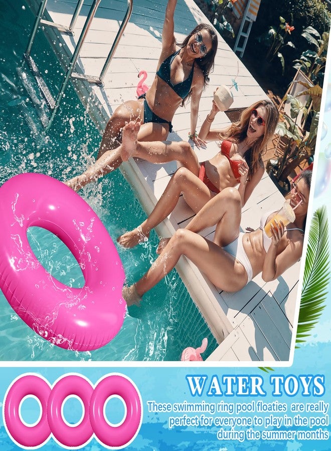 JellyArch 6 Pcs Inflatable Pool Floats 28 Inches Swim Tube Bulk for Adults Swimming Ring Pool Floaties for Beach Party Decorations Women and Men River Lake Summer Vacation Holiday (Rose Pink) - Image 5