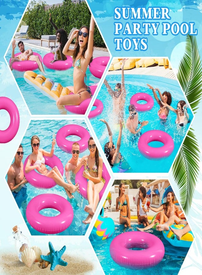 JellyArch 6 Pcs Inflatable Pool Floats 28 Inches Swim Tube Bulk for Adults Swimming Ring Pool Floaties for Beach Party Decorations Women and Men River Lake Summer Vacation Holiday (Rose Pink) - Image 4