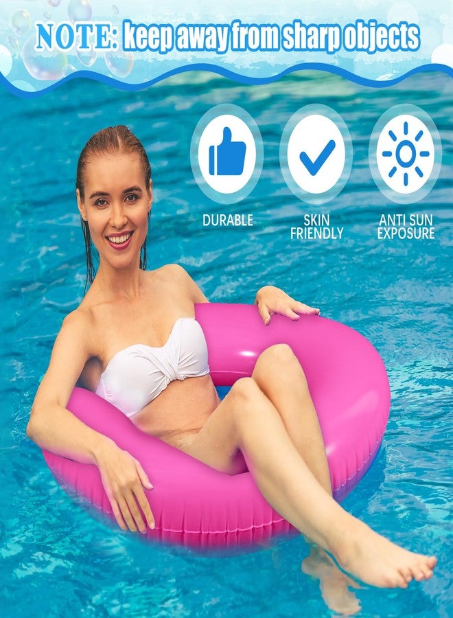 JellyArch 6 Pcs Inflatable Pool Floats 28 Inches Swim Tube Bulk for Adults Swimming Ring Pool Floaties for Beach Party Decorations Women and Men River Lake Summer Vacation Holiday (Rose Pink) - Image 3