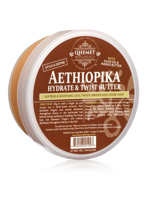 Aethiopika Hydrate & Twist Butter Frizzfree Styling Butter Adds Flexible Definition To High & Low Porosity Hair Smooth Edges Soften & Flatten Locs Twists & Braids (4.7 Oz)