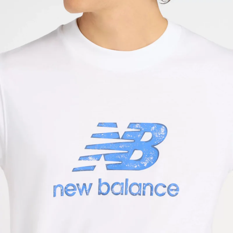 New Balance White Sport Essentials Stamp Logo T-Shirt for Men | Best Price UAE