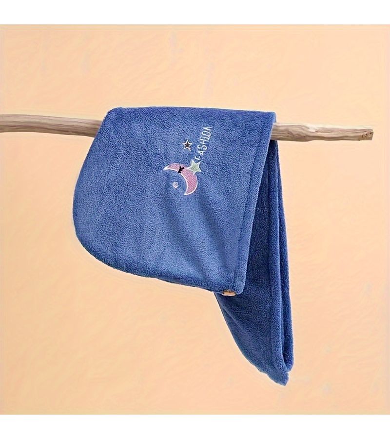 Purple Thick Soft Hair Drying Towel Absorbent Wrap Cap for Curly Long Hair - Image 5